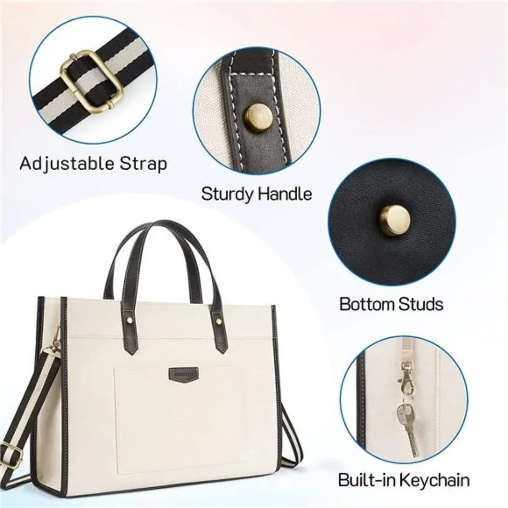 Laptop Tote Bag Canvas Laptop Bag 15.6 inch